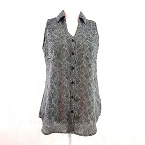 EXPRESS BUTTON FRONT SLEEVELESS TOP (a409)